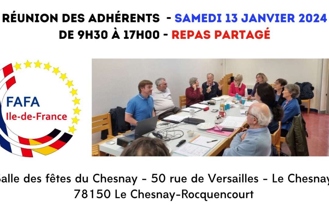 Rencontre des adhérents le 13 janvier 2024