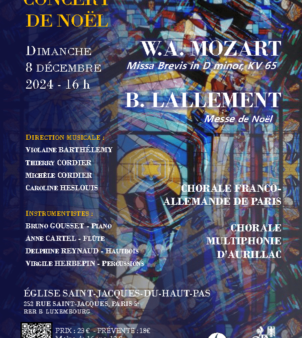 Concert de Noël – 8 décembre 2024 à 16h00